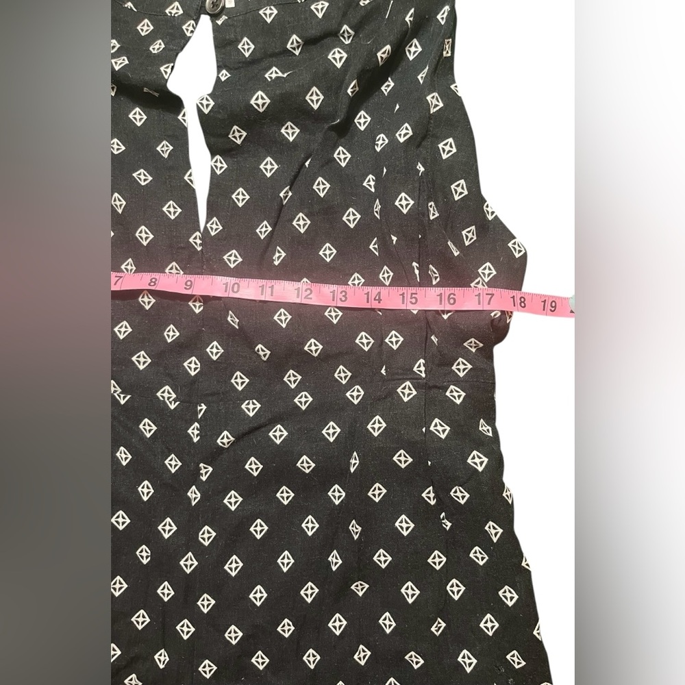 Free People Ashley black white diamond print sleeveless Romper size XS pre-owned - Picture 5 of 11